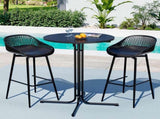 Gardeon 3PC Outdoor Bar Set Stools Dining Chairs Table Patio Furniture Bistro Set Black ODF-BARSET-3PP-BK