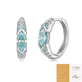 Elegant Ear Cuff with Teal Marquise Moissanite and 925 Silver Finish, Hypoallergenic and V1341-ZY-2Q449W4V-MOISSANITE-PREMIUMS925