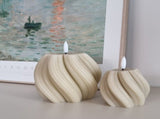 2-Pack Beige Twist Flameless LED Candles, Real Wax with Flickering Flame and Timer V1188-MS-731-017