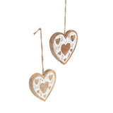 Set 2 Handcrafted Hanging Hearts 18cm, 13cm V637-50542HRT