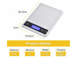 Kitchen Scale Durable Lightweight Electronic Scale Stainless Steel Fast Digital Weight Measure Tool V1263-JX-2445