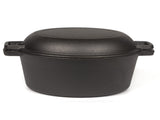 26cm 2-in-1 Cast Iron Dutch Oven & Skillet Set Pre-Seasoned Dual-Use Pot with Lid Fry Pan, Durable & V324-TSD-DUALPOT26CM