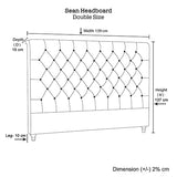 Bed Head Double Size French Provincial Headboard Upholsterd Fabric Beige V43-BED-SENDBEG