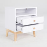 2X Bedside Table Side Storage Cabinet Nightstand Bedroom 2 Drawer ANYA - WHITE V274-FT-BEDT-2DD11-WH2