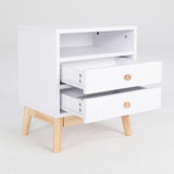 2X Bedside Table Side Storage Cabinet Nightstand Bedroom 2 Drawer ANYA - WHITE V274-FT-BEDT-2DD11-WH2