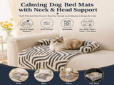 Calming Dog Bed Mats, Couch Bed Mat, Soft Flannel 3-Sided Bolster Pet Sofa Bed Supports Head & V1107-CS-YTCH8