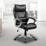 PU Leather Executive Office Chair Ergonomic Swivel Computer Desk Chair in Black V63-774975