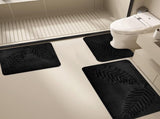 Summercome 3 Pcs Bathroom Rugs, Leaves Bath Mat Toilet Mats, Soft Comfortable Non-Slip Bathroom Rug V1189-WXFWAL-20260319-01599