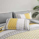 Floral Stripes Comforter Set, King Size, Deluxe 3-Piece Bedding with Pillowcases V745-MAB010939AJ3