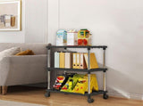 3 Small Shelves Storage Shelf, Adjustable Organizers Storage Shelving With Wheels For Bathroom V1366-AZ2-W-12654
