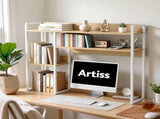 Artist Desk Organizer 2-Tier Desk Shelf 24cm Depth for Unblocked Monitor View Asymmetrical Desk DSK-SHF-001-WDWH