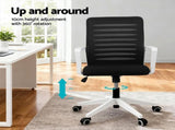 Artiss Ergonomic Office Chair Mesh Computer Desk Chairs with Lumbar Support, Height Adjustment OCHAIR-L-2014-WH-BK