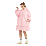 Pink Oversized Wearable Blanket Hoodie - Ultra Soft & Cozy Snuggle Pullover for Adults V888-ELOSUNG33505