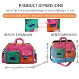 Color-Block Stitching Large Travel Duffel Bag Multi-Functional Hand Luggage for Casual V1232-ZSBB-002