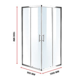 900 x 1000mm Sliding Door Nano Safety Glass Shower Screen By Della Francesca V63-829321