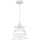 Vintage Metal Cage Pendant Light E27 Retro Industrial Ceiling Light White V1188-MS-527-018