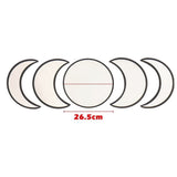 Wooden Frame Acrylic Mirror Set Nordic Style Phase Moon Wall Decor with Round and Crescent Shapes V1366-AZ2-W-14889