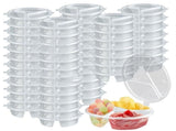30Pcs 3 Compartment Condiment with Lids, 5oz Disposable Sauce Cups Small Plastic Snack V1369-AZ3-W-15743