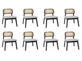 Levede Dining Chair Wood Rattan Armless Black x8 CH1144-2-BKX4