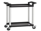 Utility Cart, 300 lbs Load Capacity, 2-tier Utility Plastic Cart with 360&deg Swivel Wheels V952-SXSYTCZHHS2CIXC11V0