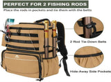 Fishing Tackle Backpack with Rod Holders & Cooler V728-LP601099883422696