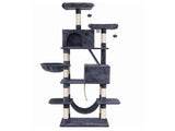 i.Pet Cat Tree Tower 206cm Large Scratching Post Furniture Scratcher House Grey PET-CAT-L206-GR