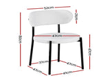 Artiss Dining Chairs Set of 2 Sherpa Boucle White DINC-B-W01-WHX2