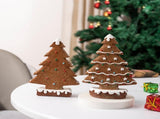 2 Pcs Charming Gingerbread Christmas Tree Figurine - Festive Resin Holiday V888-ELOSUNG27680