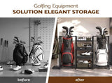 Everfit Golf Bag Storage Golfing Equipment Rack Holds 2 Bags 16 Clubs GSR-A-2T-BK