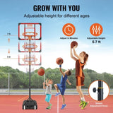 VEVOR Basketball Hoop, 5-7 ft Adjustable Height Portable Backboard System, 28 inch Basketball Hoop & V952-LQK28CKWDJ00OP5HTV0