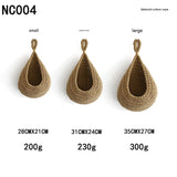 Khaki 3-Piece Wall-Mounted Cotton Rope Storage Baskets Large, Medium, and Small Hand-Woven V888-ELOSUNG13638