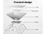 Grillz Fire Pit BBQ Grill with Carry Bag Portable FPIT-BBQ-X-CUBE