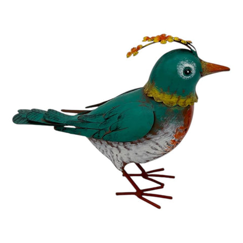 Colourful Green Bird Decoration 21cm V637-71310BRD