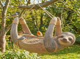 Sloth Resin Bird Feeder Whimsical Garden Ornament with Metal Mesh Tray Outdoor Hanging for V1366-AZ2-W-14802