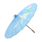 6x PARASOL UMBRELLA Chinese Japanese Bamboo Flower Pattern 80cm Large BULK - Sky Blue V563-6XBR-PARUMB-SKYBLU