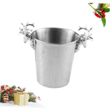 Wine Bucket with Polished Plated Silver Surface and Deer Head for Hotel Bar and House Use V1192-AZ-W-25249