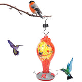 Colorful Painting Glass Bird Feeder Garden Courtyard Outdoor Hummingbirds Water Feeding ToolT1 V1294-YM0901-3111200116711