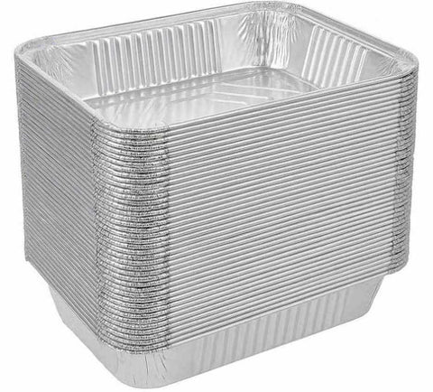 120x Aluminium Disposable Foil Food Container Trays Pans Baking Roast Bulk 22x15.5x5cm V563-AF2215-5-24PK