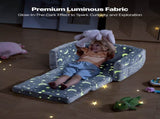 2-in-1 Kids Sofa, Foldable Toddler Soft Couch Armrests, Glow in the Dark Kids Couch Fold Out V952-ZDETSFHSTAZMPAV8I001V0