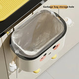 9L/Cute Wall-Mounted Trash Can with Lid, Odor Proof & No Drill Hanging Bin for Kitchen & Bathroom, V1385-LJT-001