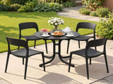 Gardeon 5PCS Outdoor Dining Set Table and Chairs Patio Furniture Garden Black ODF-DIN-5STFD-TX14-BK