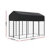 i.Pet Dog Kennel Extra Large House Outdoor Playpen Pet Puppy Metal Backyard PET-DOG-CAGE-250-AB