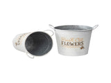 Set 2 Flowers Bucket Planters 32cm V637-11036BKT