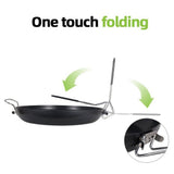 Cast Iron Flat Cooking Pan for Outdoor Camping, Black, 1-Piece Skillet V1366-AZ2-W-17644