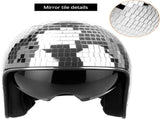 Disco Ball Helmet Party Decoration with Retractable Visor and Cowboy Hat Design - Handmade Glitter V1258-DP02-C-2165