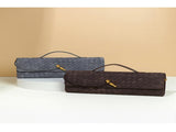 Retro Woven Baguette Handbag for Women Suede Texture PU Leather Shoulder Crossbody Bag Elegant V888-ELOSUNG41398