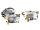 5-Star Chef 5L Chafing Dish Set 2-Pack, Food Warmer Catering Server Buffet CD-5L-DBL-SS