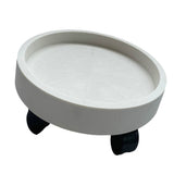 Flower Pot Tray Wheels Round Shape Removable Rotating Wheels Plant Stand for Balcony White 40 V1294-YM0706-3111230247712