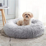 XXL-80cm light-grey PawfectFriend Dog Pet Cat Calming Bed Plush Beds Large Fluffy Donut Comfy V571-740111699044