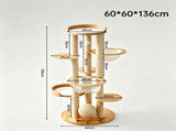 Acrylic Space Capsule Cat Tree V1408-CR-62-BE